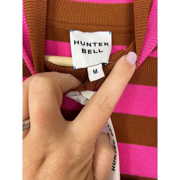 NWT Hunter Bell Lingle Long Sleeve Pink Striped Turtleneck Top in Amber Stripes - Picture 6 of 8